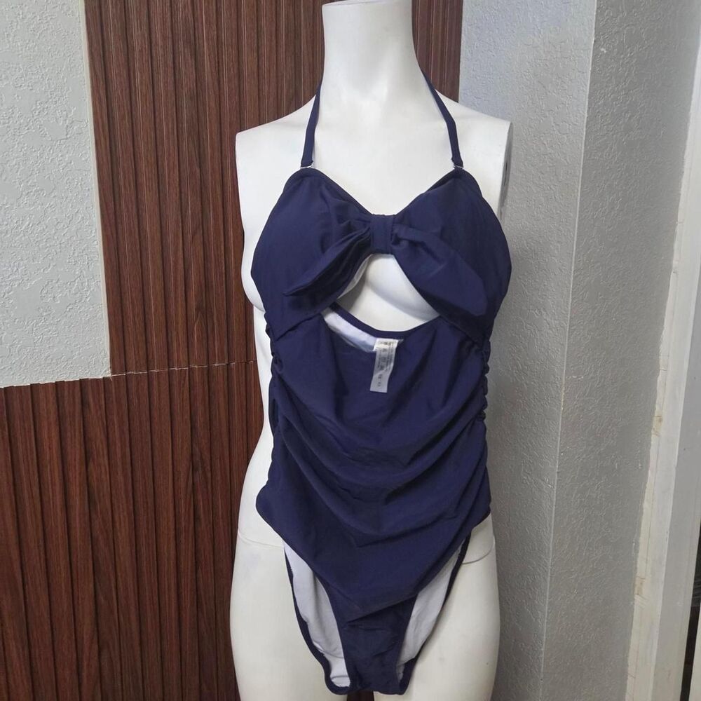 Bob Women's Navy and Blue Swimsuit-one-piece